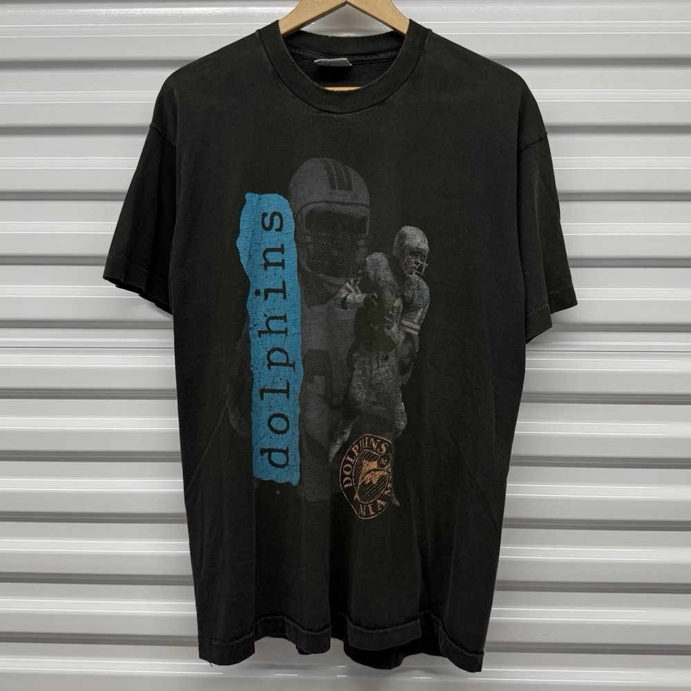 Vintage 90s Dan Marino Miami Dolphins NFL Salem Sportswear Faded T-Shirt Size XL